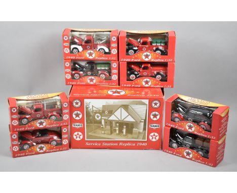 A Texaco Old Timer Collection Comprising Service Station and Two Sets of Four Trucks 