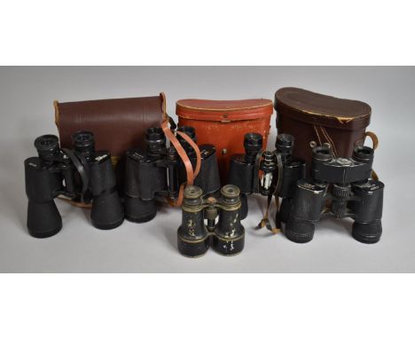 A Collection of Various Vintage Cased and Uncased Binoculars 