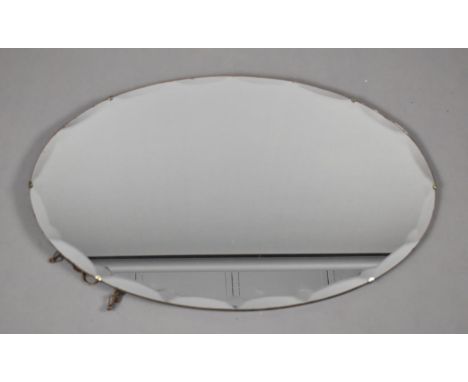 A Vintage Bevel Edged Oval Wall Mirror, 73cms Wide 
