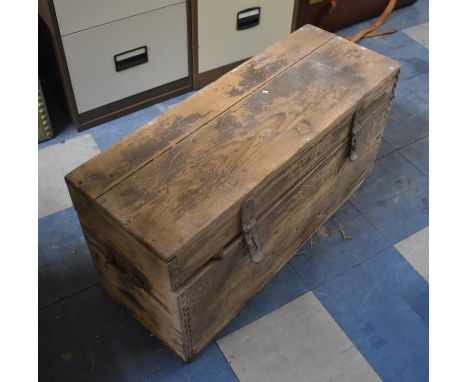 A Vintage Wooden Ammunition Box, 87cms Wide 