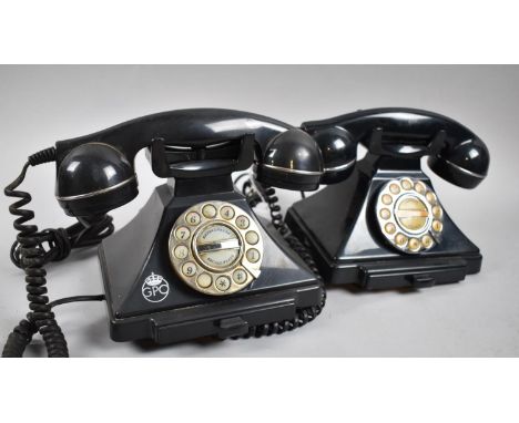A Pair of Vintage Style Push Button Telephones 