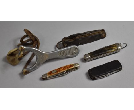 A Vintage Milbro Catapult and Collection of Vintage Penknives 