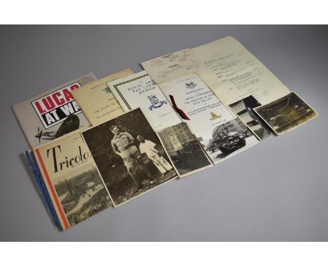 A Small Collection of Printed Military Ephemera to include Tricolor Magazine, Royal Army Pay Corps Journal, Lucas At War Book