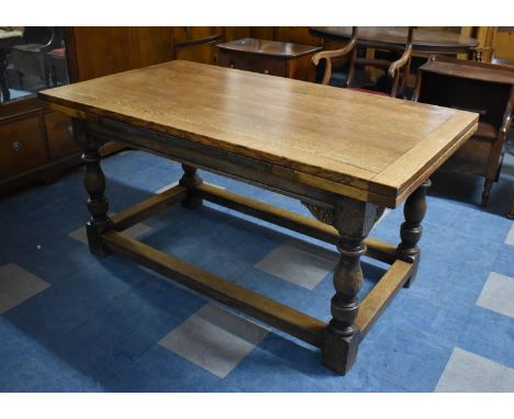 A Vintage Oak Drawer Leaf Dining Table, 152x84cm When Closed 