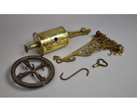 A Vintage Brass Range Crane and Meat Jack (AF) 