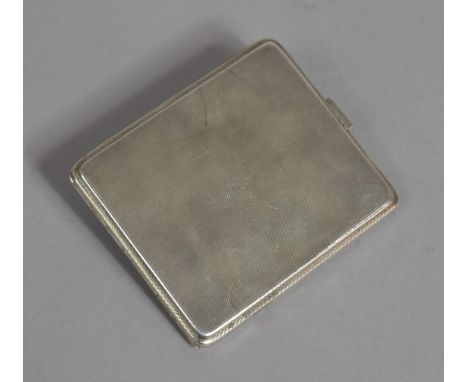 A Silver Cigarette Case with Engine Turned Decoration, Monogrammed and Dated 1929 