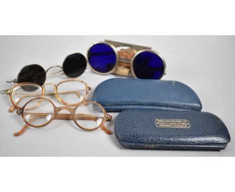 A Collection of Various Vintage Spectacles including two with Coloured Glass 