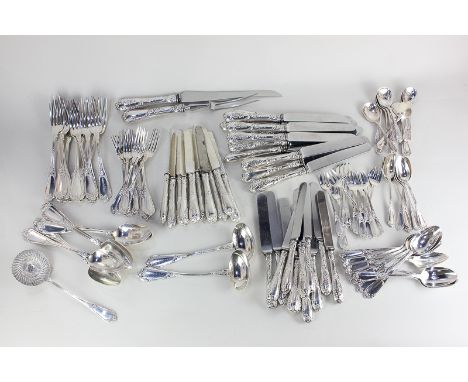 A French silver part canteen of cutlery, by repute given to Lady Edwina Mountbatten as a wedding present from Ernest Cassel, 