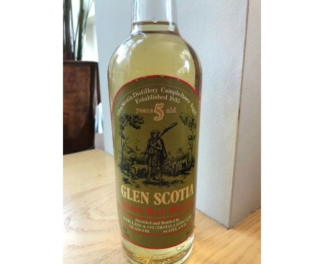 A bottle of Glen Scotia 5 years old Scotch malt whisky