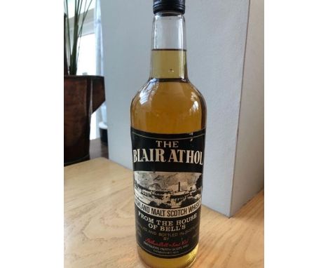 A bottle of The Blair Athol Highland Malt Scotch whisky