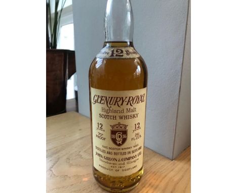 A bottle of Glenury-Royal 12 years old Highland Malt Scotch whisky
