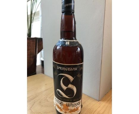 A bottle of Springbank 8 years old Scotch whisky
