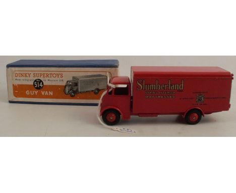 A Dinky Supertoys red Guy slumberland van, number 514, together with box