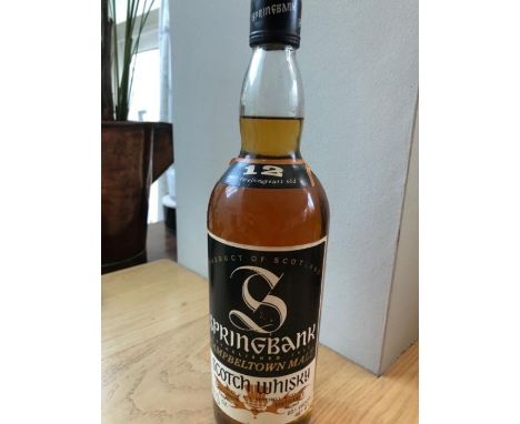 A bottle of Springbank 12 years old Scotch whisky
