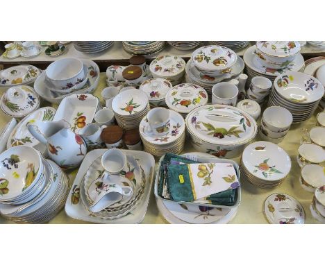 An extensive collection of Royal Worcester Evesham, to include plates, covered tureens, cups and saucers, etc.