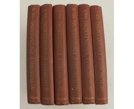 Automobile Engineering, six volume set, various authors, published by Pitman &amp; Sons, 1932 edition