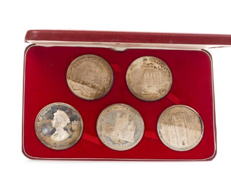 TOWER MINT THE DEPARTMENT OF THE ENVIRONMENT PROOF STERLING SILVER JUBILEE MEDALLION SET, comprising five coins, not proof, i