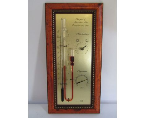 A 20th Century Denis Dingdens commemorative aneroid wall barometer with hygrometer and Meteo Tendency dials "The Spirit of Al