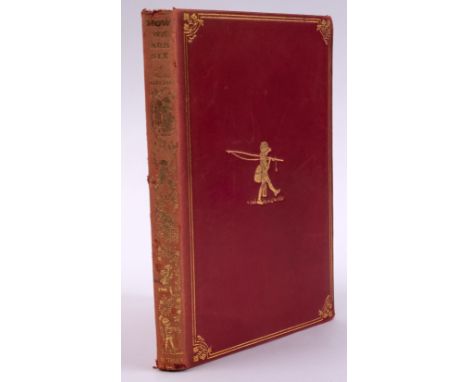MILNE, A. A - Now We Are Six - Illustrated by Ernest H. Shepard. De-Luxe red soft calf sunned on spine which is slightly snag