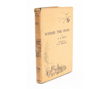 MILNE, A. A, - Winnie The Pooh : illustrated by Ernest H. Shepard. Original green cloth in near complete edge torn d/w. Neat 