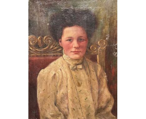 Early 20th Century English School Portrait of a seated ladyunsignedoil on canvas51cm x 38cmunframedThere are two visible tear