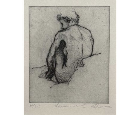 20th Century Modern School Vanessa - Female nudesigned in pencil - numbered edition 12/25 etching and aquatint17cm x 14cm;wit