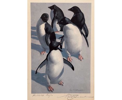Keith Shackleton (British, 1923-2015)  Penguins signed in pencil and inscribed 'artist proof' coloured print - artist proof 3