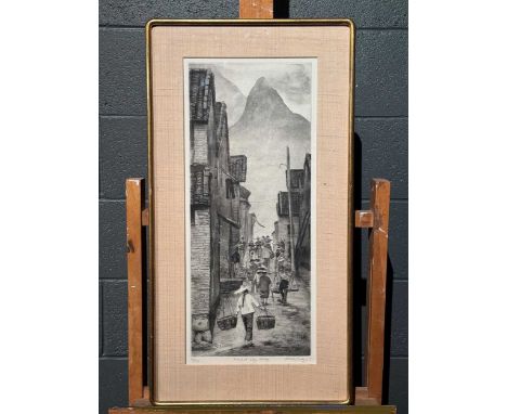 Sarah Bragu/Brazu (20th Century) Market day swagsigned and dated in pencil 19(83) - numbered edition 98/150etching 63cm by 27
