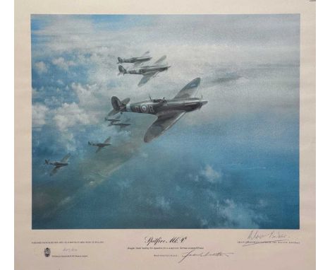Frank Wootton (British, 1911-1998)  Hurricane and Spitfires, two signed coloured limited edition prints.Hurricane print is co