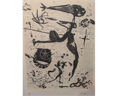 Andre Bicat (French, 1909-1996) Female form abstract,signed in pencil - numbered edition 20/25etching and aquatint38.5cm x 29