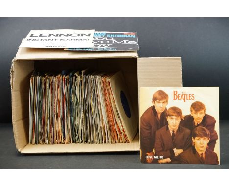 Vinyl - Approximately 100 mainly 1960s Beat, Mod, Rock and Pop 7” singles, to include: Beatles and related x 21 (including Th