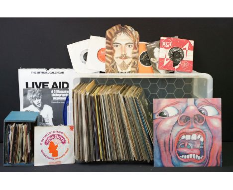 Vinyl - Over 80 Rock &amp; Pop LPs, &amp; 40 7" singles to include King Crimson (In The Court Of), Edgar Broughton Band, Capt