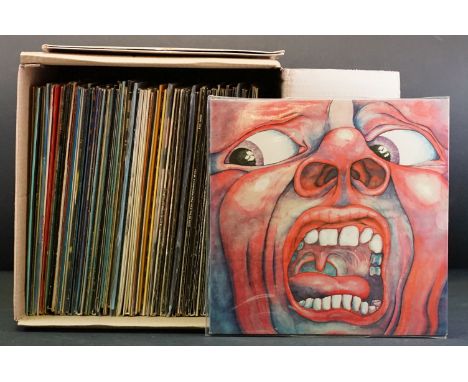 Vinyl - Over 70 mainly Rock &amp; Pop LPs to include King Crimson (In The Court Of), The Beatles x 2 (inc White Album top loa