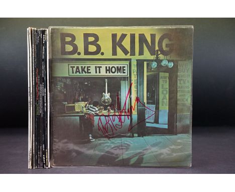 Vinyl / Autographs - 12 Blues albums all signed by the artists or musicians, to include: B. B. King (signed by B. B. King), B