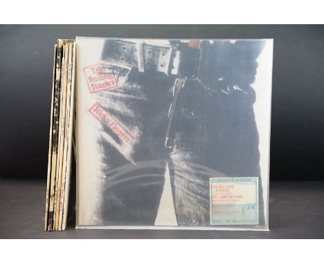 Vinyl - 7 Rolling Stones LPs to include Sticky Fingers (UK & US pressings both with zip covers), Satanic Majesties Request (b