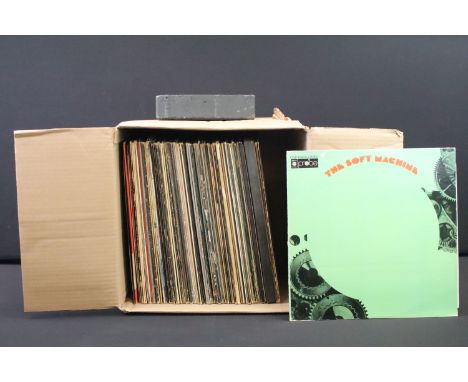 Vinyl - Over 65 Rock and Pop albums and 3 x 12” to include: The Soft Machine, Led Zeppelin - II (1st pressing plum labels), D