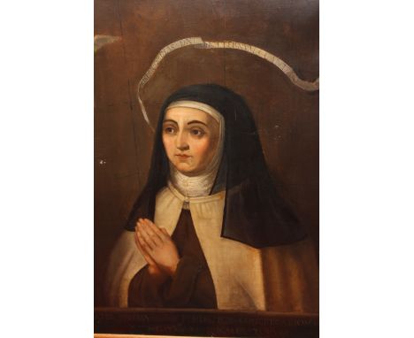 ITALIAN SCHOOL, PORTRAIT OF MOTHER THERESA, oil on canvas, framed. 100cm by 75cm 