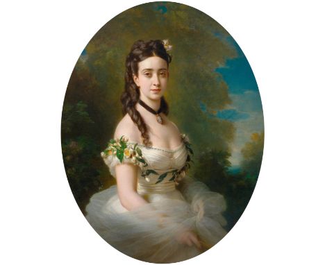 FRANZ XAVER WINTERHALTER(Menzenschwand 1805–1873 Frankfurt a. M.)Die schöne Amerikanerin. Um 1868–1869.Öl auf Leinwand.115 × 