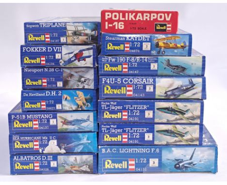 Revell, a mixed boxed model kit group of 1/72 scale Planes to include, #04191 Focke Wulf TL-Jager "Flitzer,", #04131 B.A.C. L