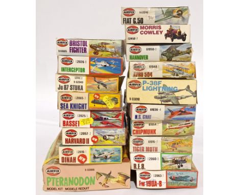 Airfix a mixed boxed group of 1/72 and other scale Aircraft and Vehicles to include #61015-7 Tiger Moth, 961005 Bristol Fight