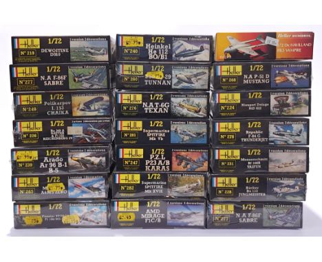 Heller a mixed boxed group of 1/72 scale Planes and similar to include No.282 Supermarine Spitfire Mk XVIE, No.219 Dewoitine 