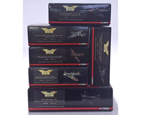 Corgi Aviation Archive a boxed group of 1/72 scale airplanes to include AA36508 Hawker Typhoon Mk 1B Flying Officer R.A. John