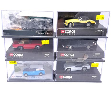 Corgi Classics, a boxed group which also includes a Code 3 issue comprising of 03201 MGA Soft Top and others. Code 3 model is