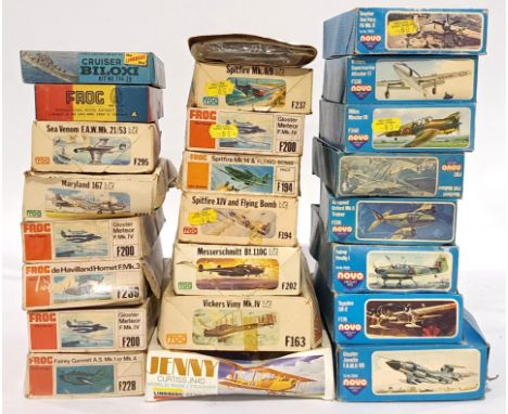 Novo, Lindenberg and FROG a mixed boxed group of 1/72 scale Planes and boats to include Novo F336 Airspeed Oxford Mk.II Train