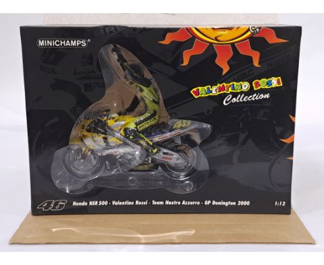 Minichamps 122006196 - "Valentino Rossi Collection" - (1/12 Scale) Honda NSR500 "Team Nastro Azzuro" - "GP Donnington 2000" c