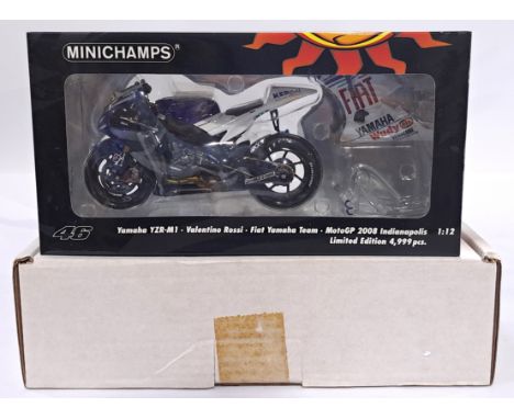 Minichamps 122083146 1/12 scale - "Valentino Rossi" Yamaha YZR-M1 - Fiat Yamaha Team 2008 Indianapolis MotoGP. Conditions gen