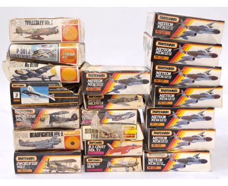 Matchbox a mixed boxed group of 1/72 scale Planes to include PK-123 Wellesley Mk.I, PK-33 SAABJ-29F Tunnan and others. Not ch