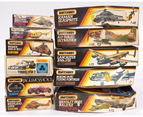 Matchbox a mixed boxed group of 1/72 scale Aircraft/Vehicles to include PK-653 Kaman Seasprite, PK-309 Tyrrell P34/2 and othe