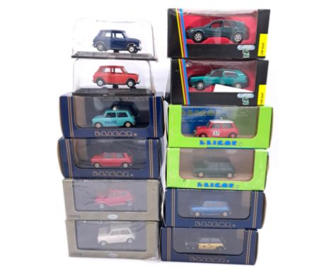Eligor, Ebbro, Pilen &amp; Schabak, a boxed group to include Ebbro Morris Mini Minor 850 (1959), Eligor No.1111 Mini Cooper "