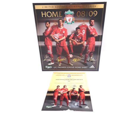 Football Memorabilia "Liverpool Football Club" a boxed limited edition "Signature Series" Liverpool Home Shirt Season 08/09 w